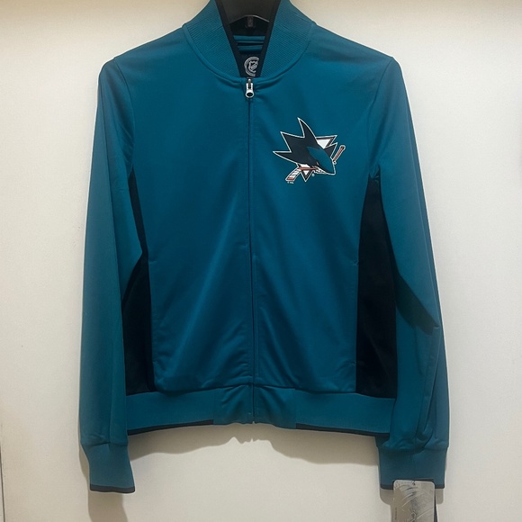 San Jose Sharks Women's Track Jacket, Sharks Track Jacket By G-III NHL Licensed - Picture 1 of 11